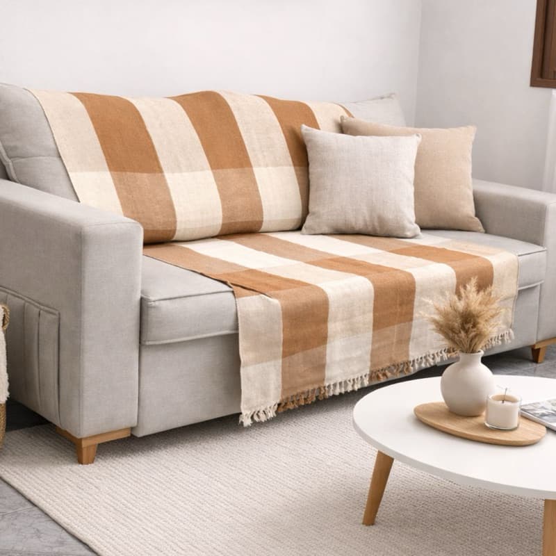 Manta para Sofá Grande de Algodão 210x120 cm | Luxo, Conforto e Estilo | Promoção Direto da Fábrica