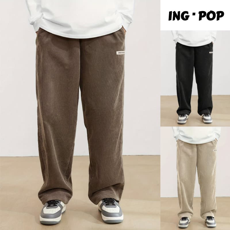 Calças Casual Cargo Streetwear de Veludo Cotelê de Inspiração para Masculinas Bolsos em Ângulo