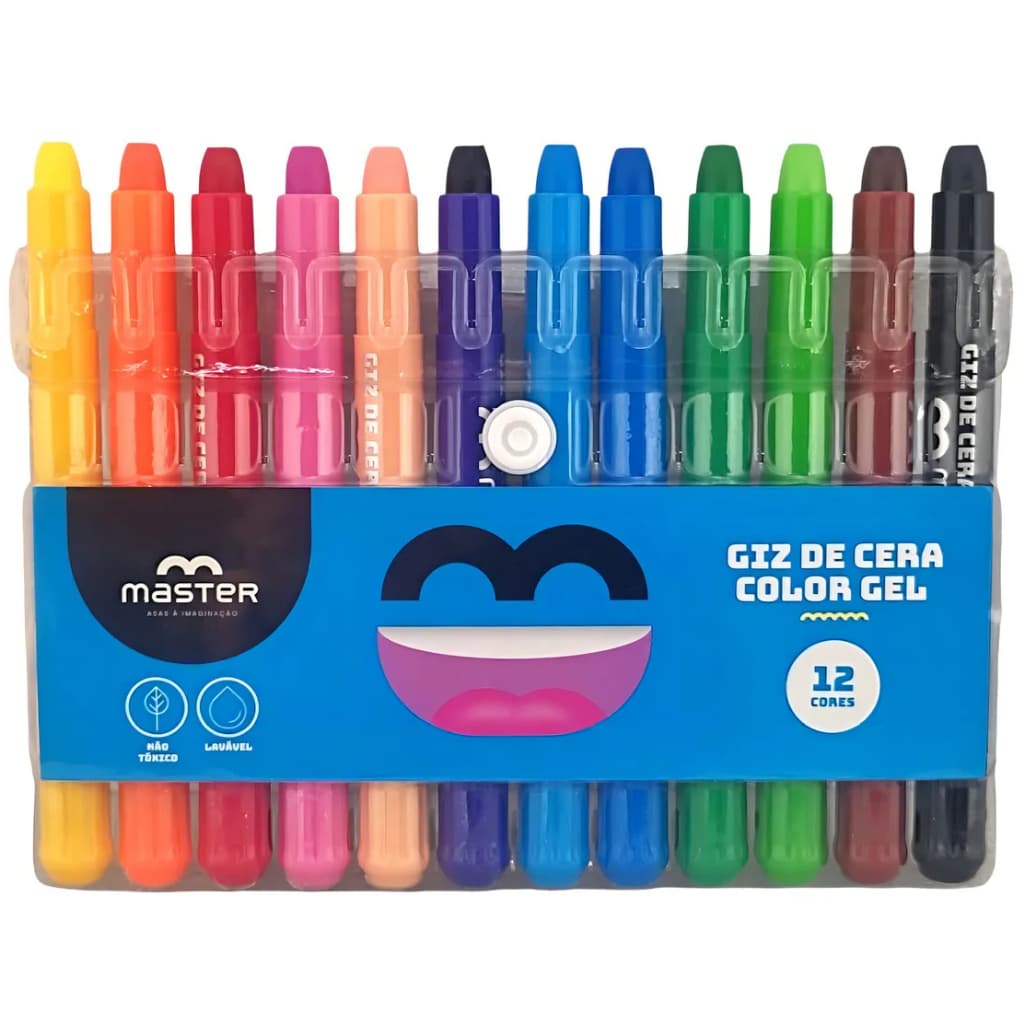 Giz De Cera Color Gel 12 Cores - Master