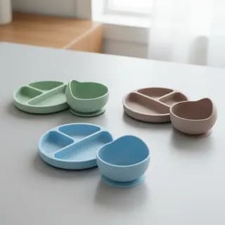 Kit Infantil Prato E Tigela De Silicone - HK Baby