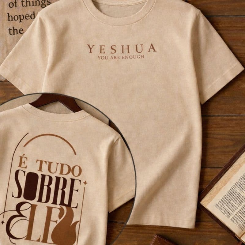 Camiseta Infantil Religiosa Estampada Algodão Unissex É Tudo Sobre Ele Cristão Yeshua Igreja