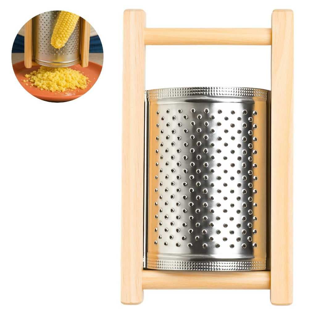 Ralador de Milho Base Madeira Aço Inox Galvanizado Preparar Pamonha Curau
