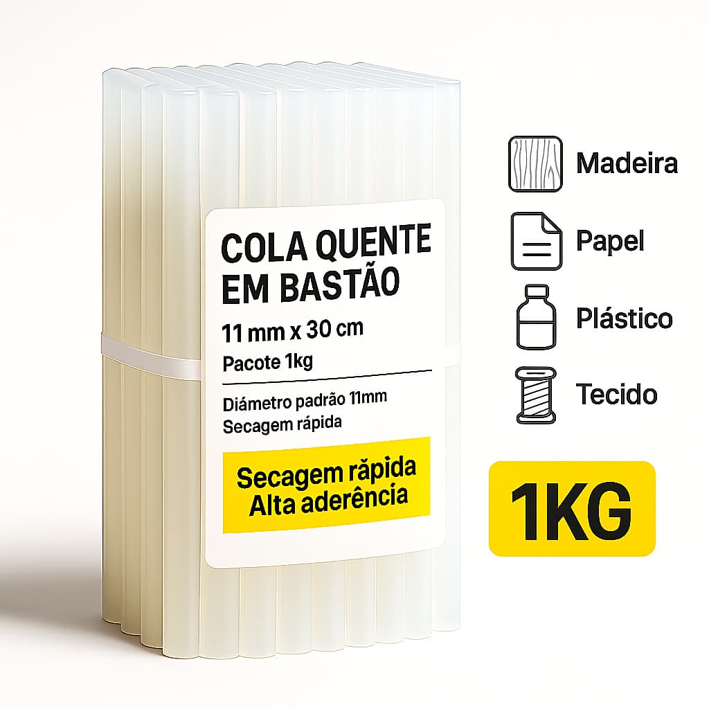 Cola quente Bastao 11mmx30cm Grosso 1KG, 2KG, 3KG, 4KG, 5KG!