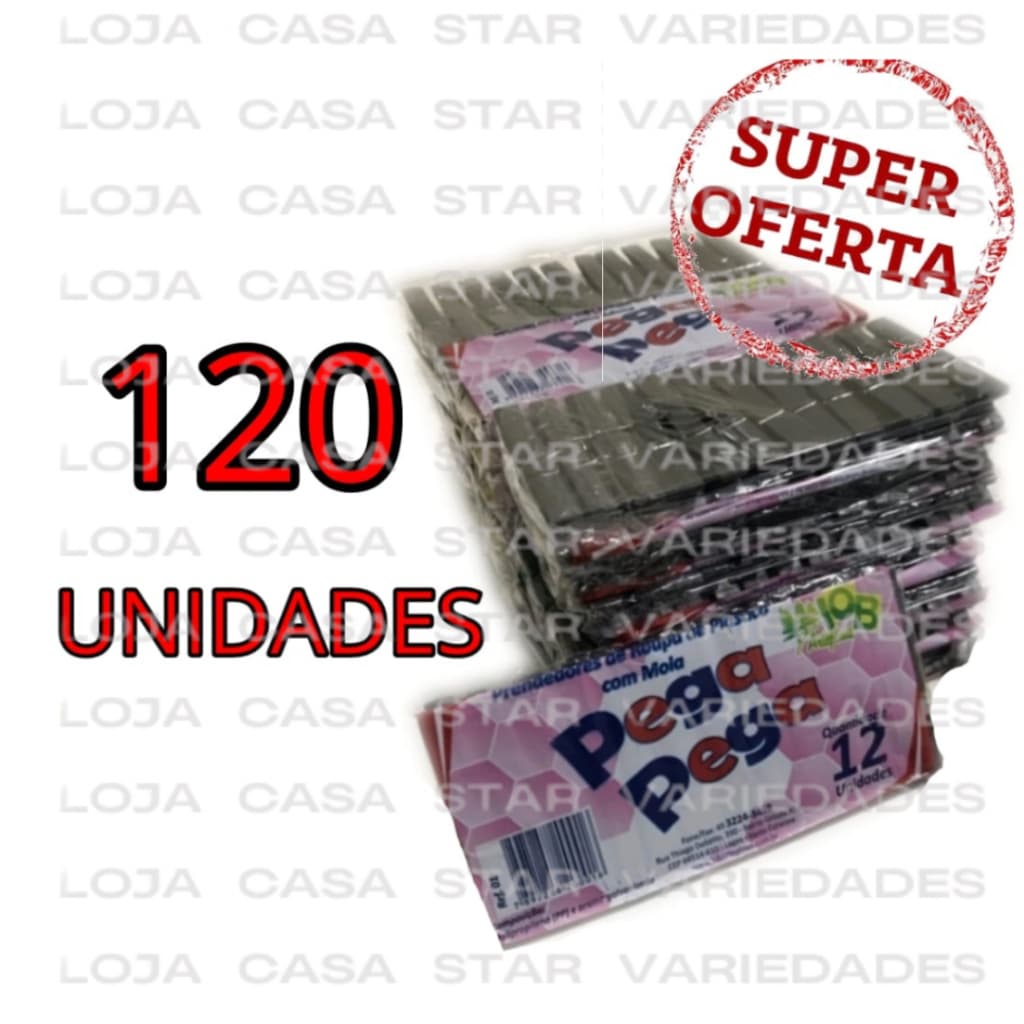 KIT 120 prendedor de roupa pregador de roupa plástico super resistente