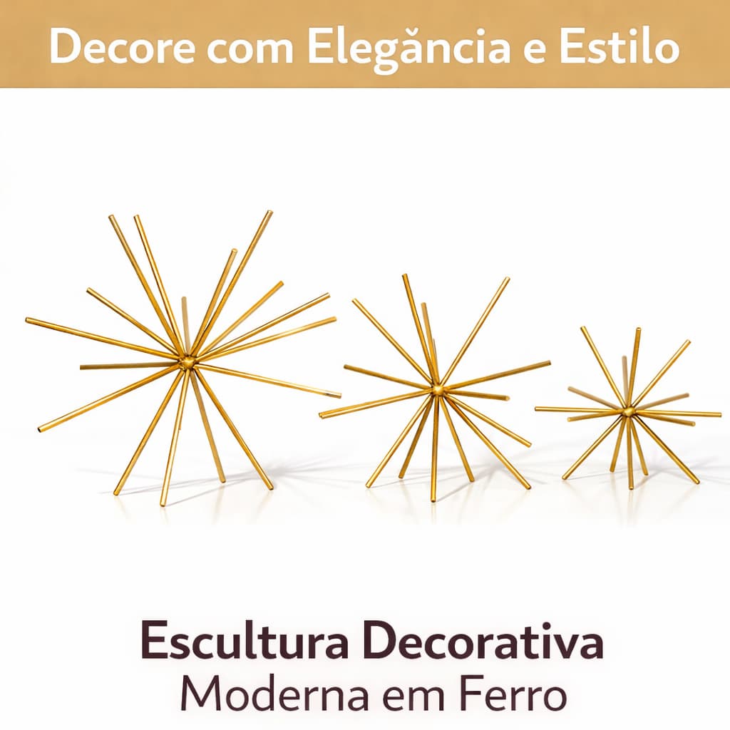 Ouriço Kit Decorativo 2 pçs Elegante para Sala ou Estante Moderno