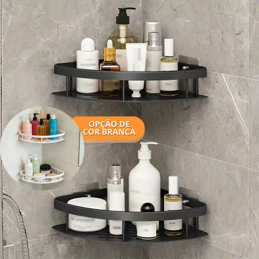 1/2 Peca Prateleira Suporte Organizador De Parede Alta Resistência e Adesivo Para Shampoo Banheiro