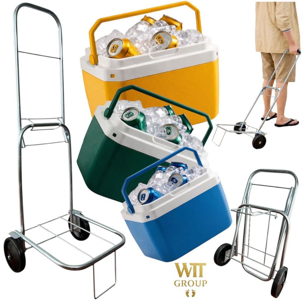 CARRINHO DE CARGA MALEIRO ZINCO ATÉ 60 KG DOBRABEL PARA COOLER BOTIJÃO GALÃO DE ÁGUA ELASTICO BRINDE