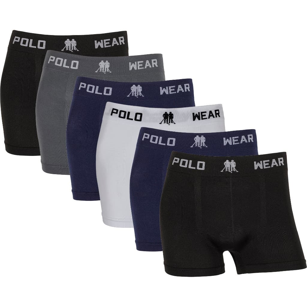 Kit 6 Cuecas Boxer Polo Wear Microfibra Sem Costura Original