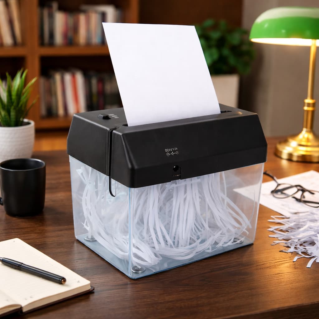 Fragmentadora de Papel Automática Portátil USB Bivolt Pilhas para Mesa – Mini Triturador e Picador de Folhas