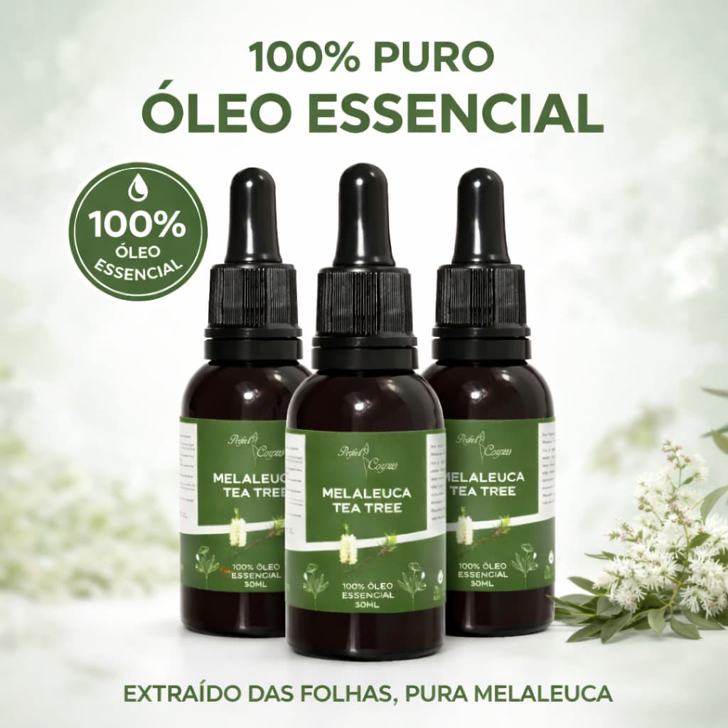 Óleo Essencial De Melaleuca 100% Puro 30ml Contra Micose Acne