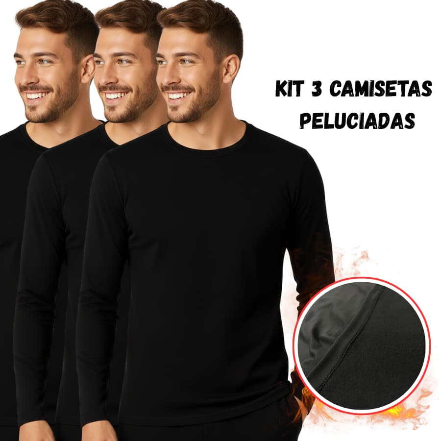 Camiseta Térmica Masculina Gola Redonda – Forro Peluciado e Super Conforto | Segunda Pele | Inverno