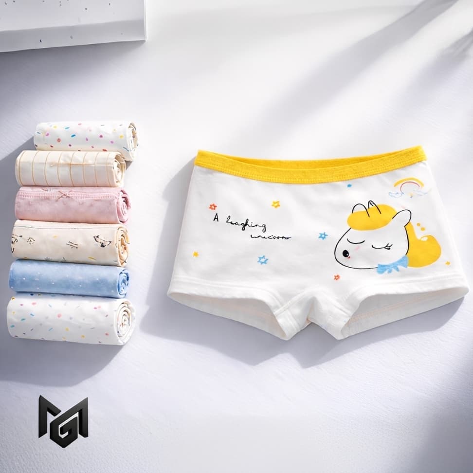 KIT 9 Calcinhas Boxer Infantil Juvenil 100% Algodão Confortável, Toque Suave, Estampas Divertidas