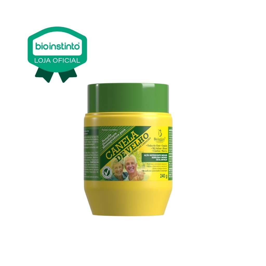 01 UN CANELA DE VELHO 240g Bio Instinto  Pomada Dores Musculares Gel Atleta Fisico Academia Treino