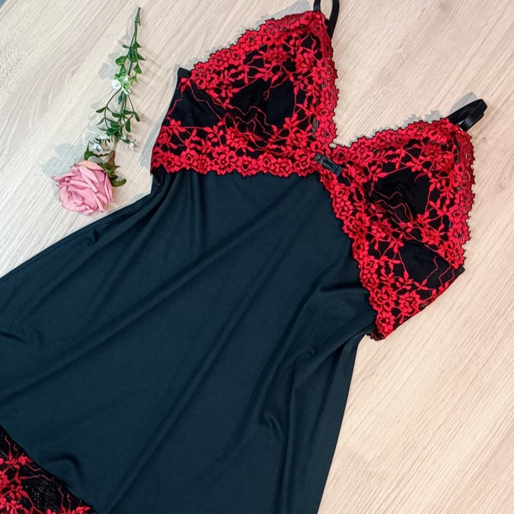 Camisola Microfibra e Renda Bicolor Peito Forrado  650