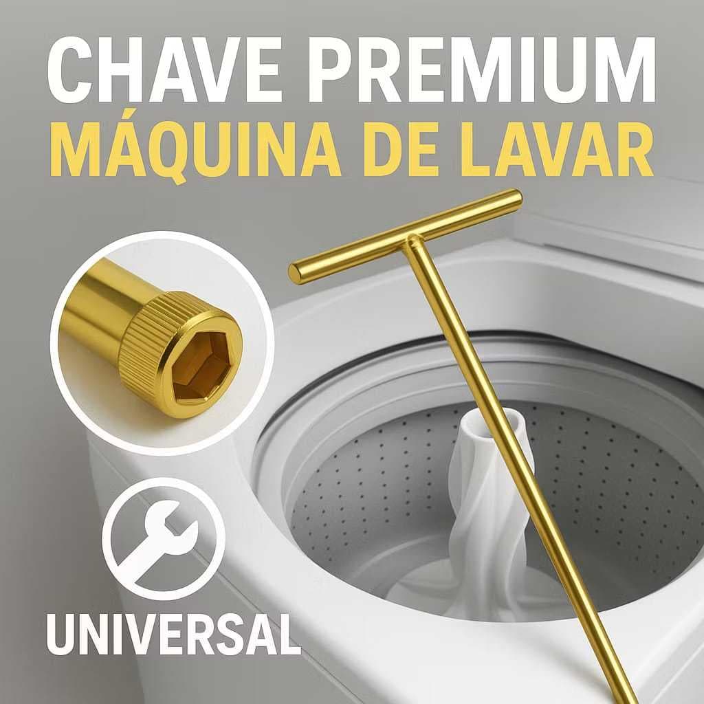 Chave T 10mm Longa 62cm para Maquina de Lavar Agitador Brastemp Electrolux uso universal