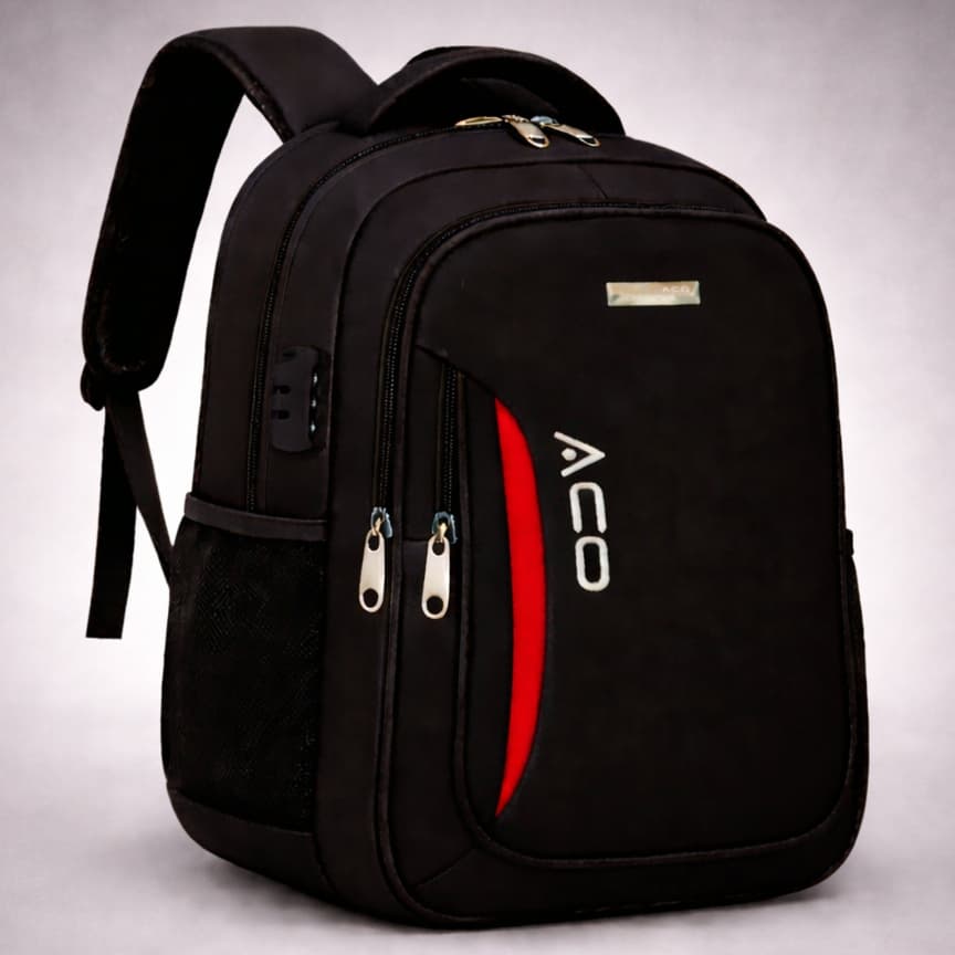 Mochila Notebook 15.6 Escolar com Senha c/ Entrada Usb e Fone de Ouvido Impermeável Reforçada Casual