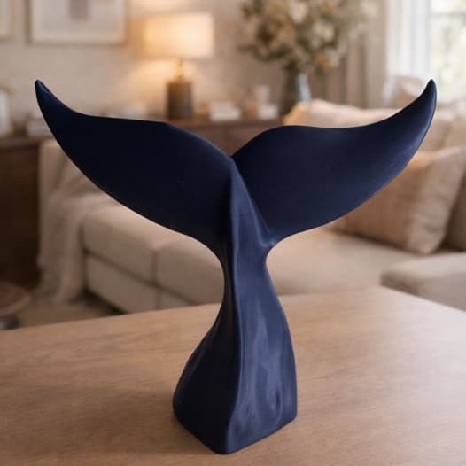 Escultura Cauda de Baleia Decorativa | Enfeite Marinho | Decoração Moderna para Sala e Escritório
