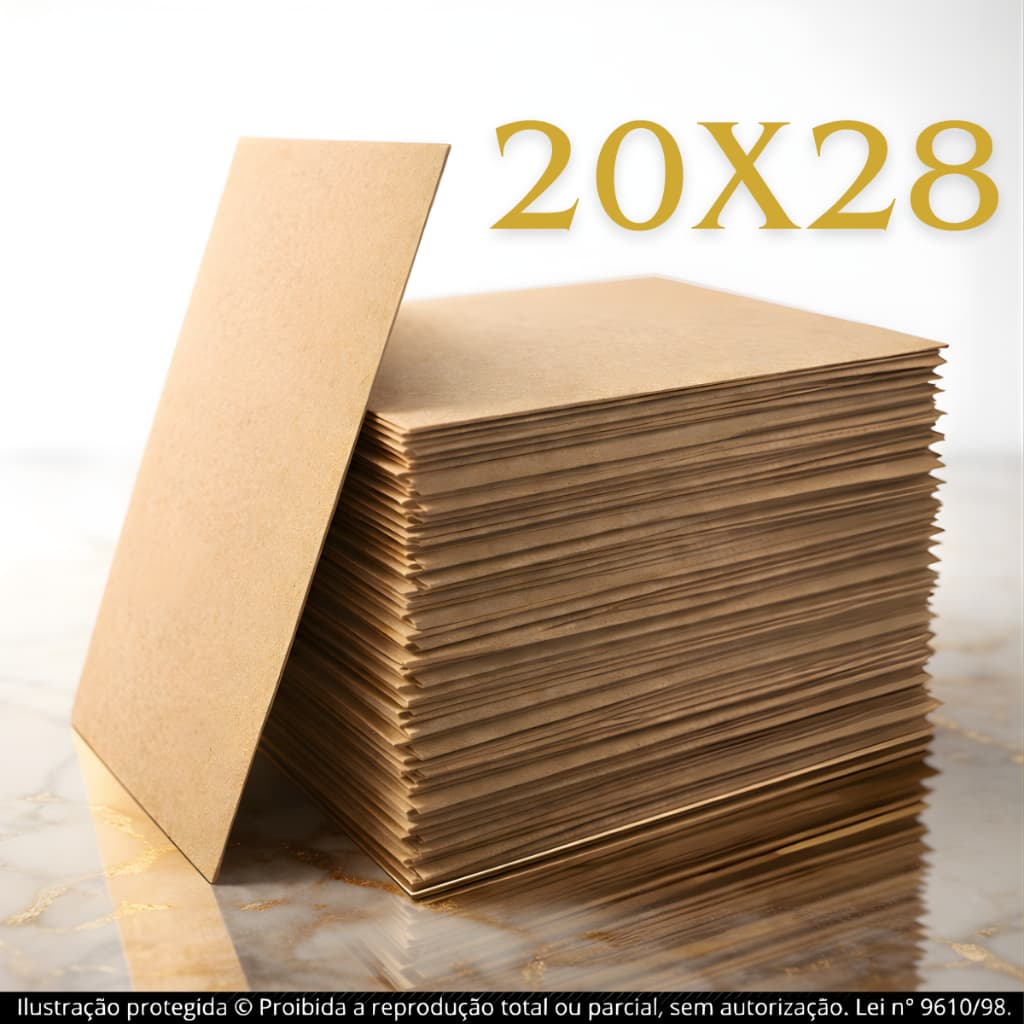 Kit Placa Chapa Mdf Cru 20x28 cm  A4 10 - 50 Und 3mm Quadros Artesanato álbum de fotos entre outros artigos decorativos