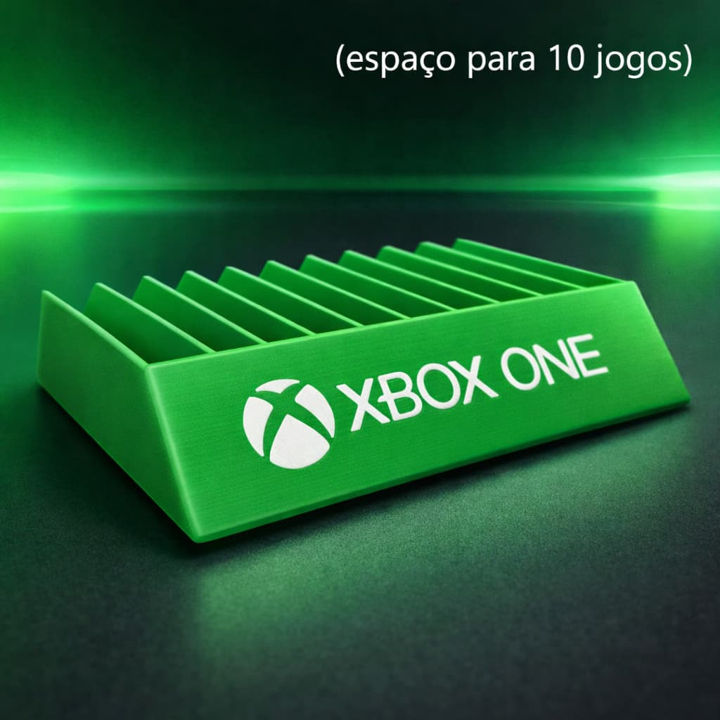 Suporte para Jogos Xbox One | Organizador Gamer Verde | Espaço para 10 Jogos
