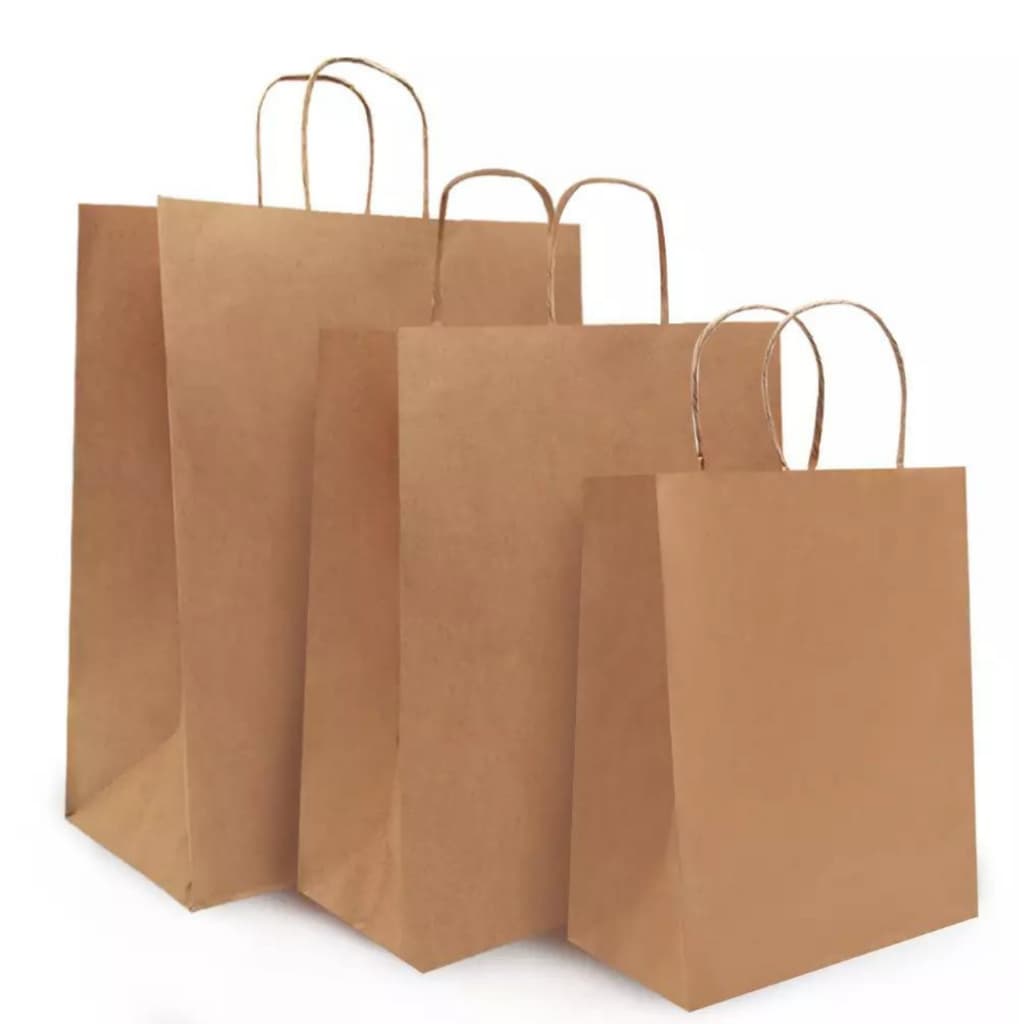 Sacola De Papel Kraft Natural Lisa C/ 50 Unidades
