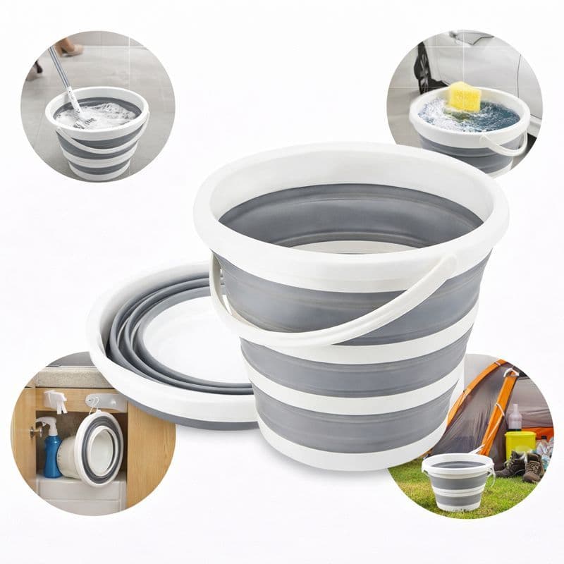 Balde Nobre Retrátil Magico dobrável Flexível Silicone 10L