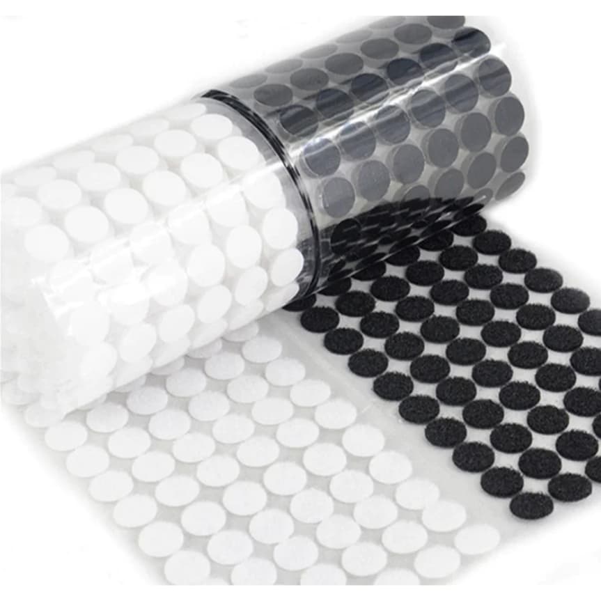 kit 99/396 pares Fecho Velcro Veludo Adesivo Redondo Dupla Face 10mm (1cm) Artesanato Decoração Arte