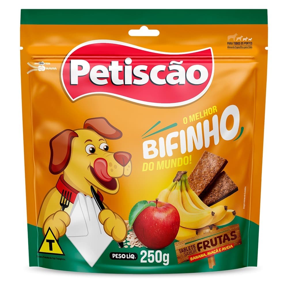 Bifinho Petisco Para Cachorro Sabor Frutas 250g