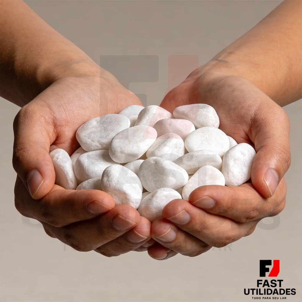 3kg Seixo Branco Dolomita Pedra Branca Para Vasos Paisagismo Canteiro Jardinagem Decoração Natural