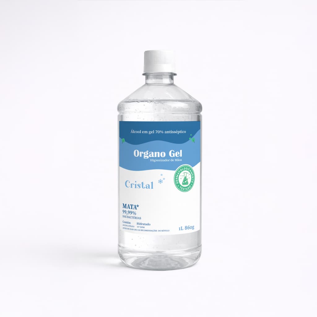 Álcool em Gel 70% - 1L Antisséptico Não Gruda