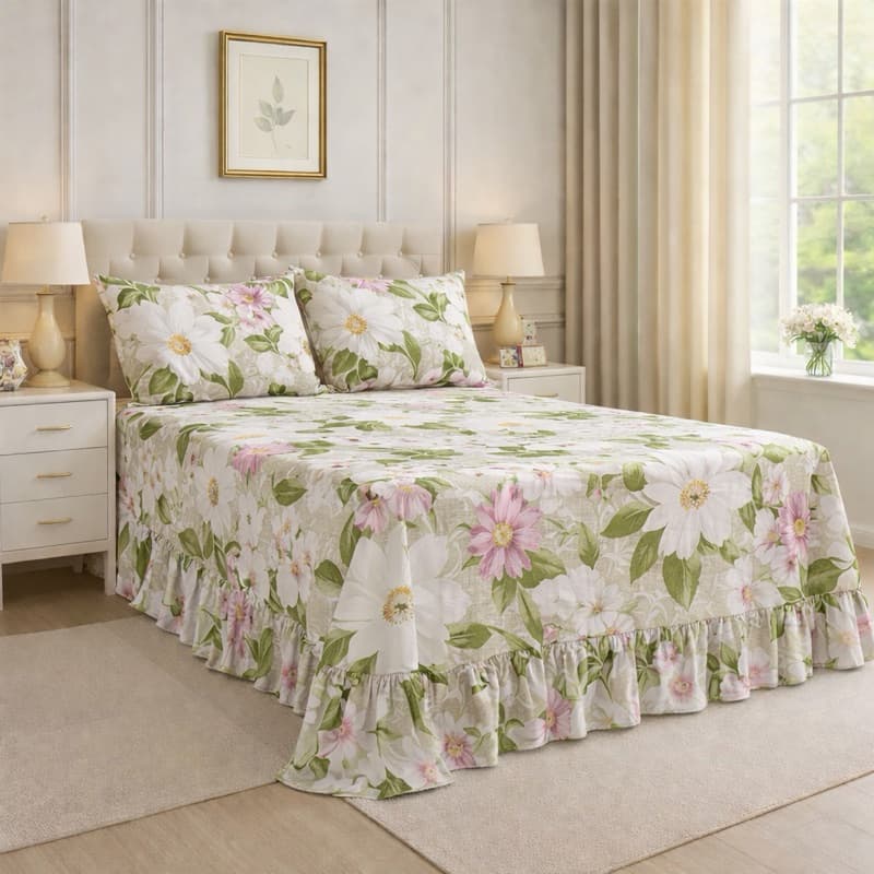 Jogo de Lençol Queen Com Duas Fronhas Micro Percal 400 Fios Toque Acetinado