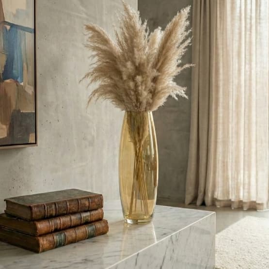 Vaso Picasso 54cm Em Vidro Cor Âmbar