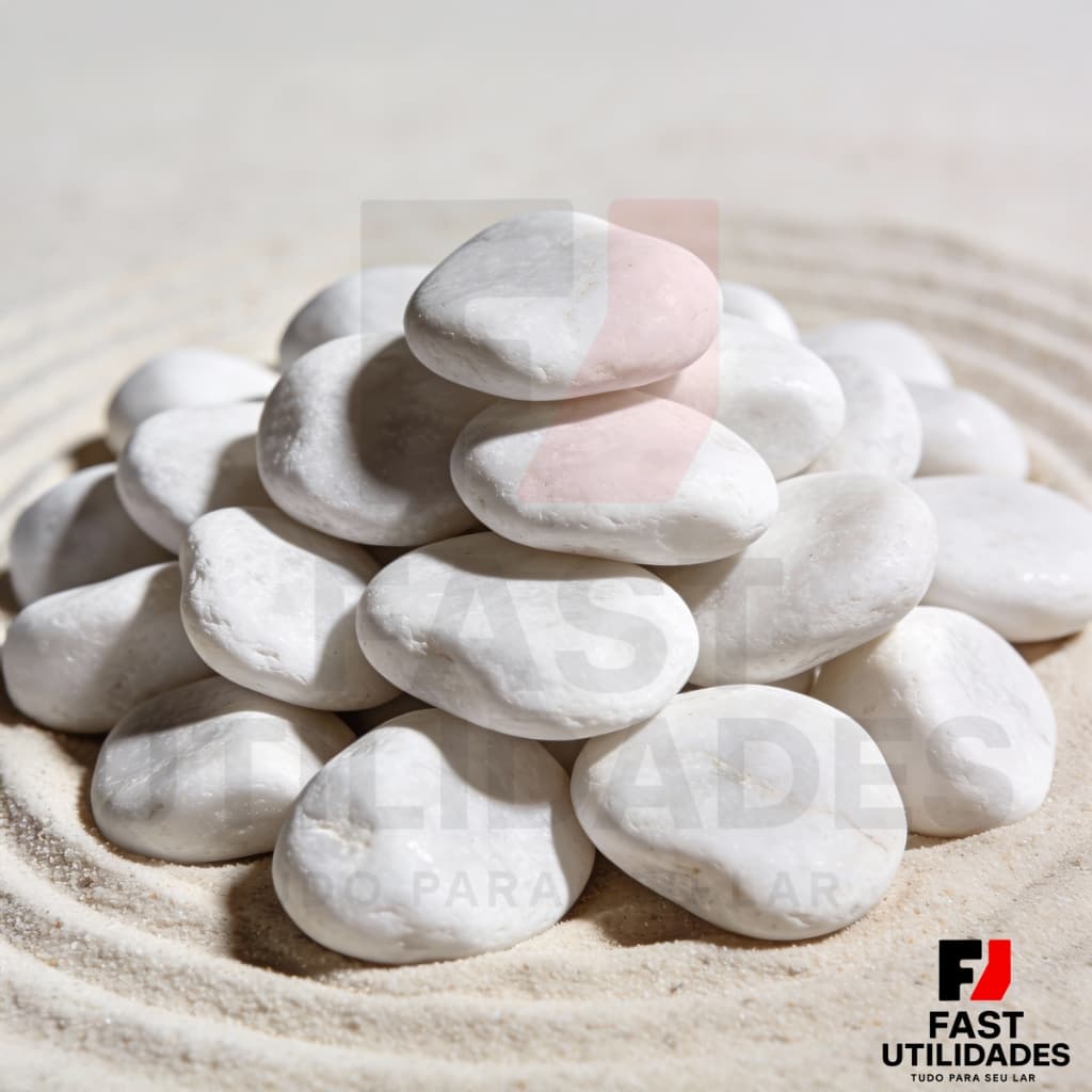 2kg Pedra Branca Para Jardim Seixo Branco Premium Natural Vaso Canteiro Dolomita Pedras Decorativas