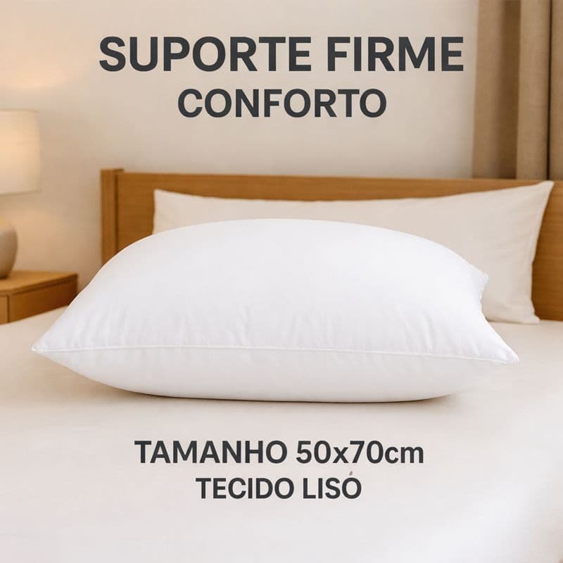 Travesseiro Premium 50x70 Alto Suporte Firme 100% Algodão Matelado Conforto e Luxo Antialérgico
