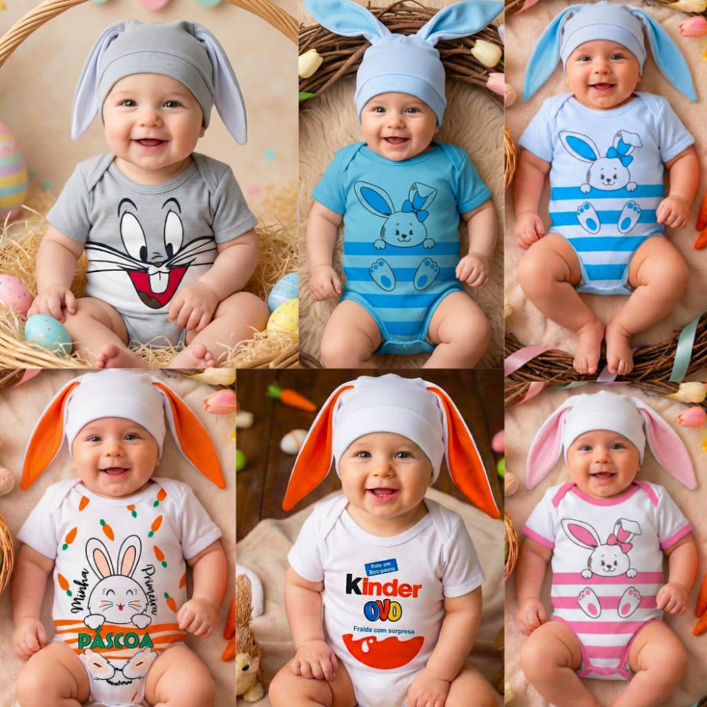 Body bebe/ Pascoa/Coelho/festa