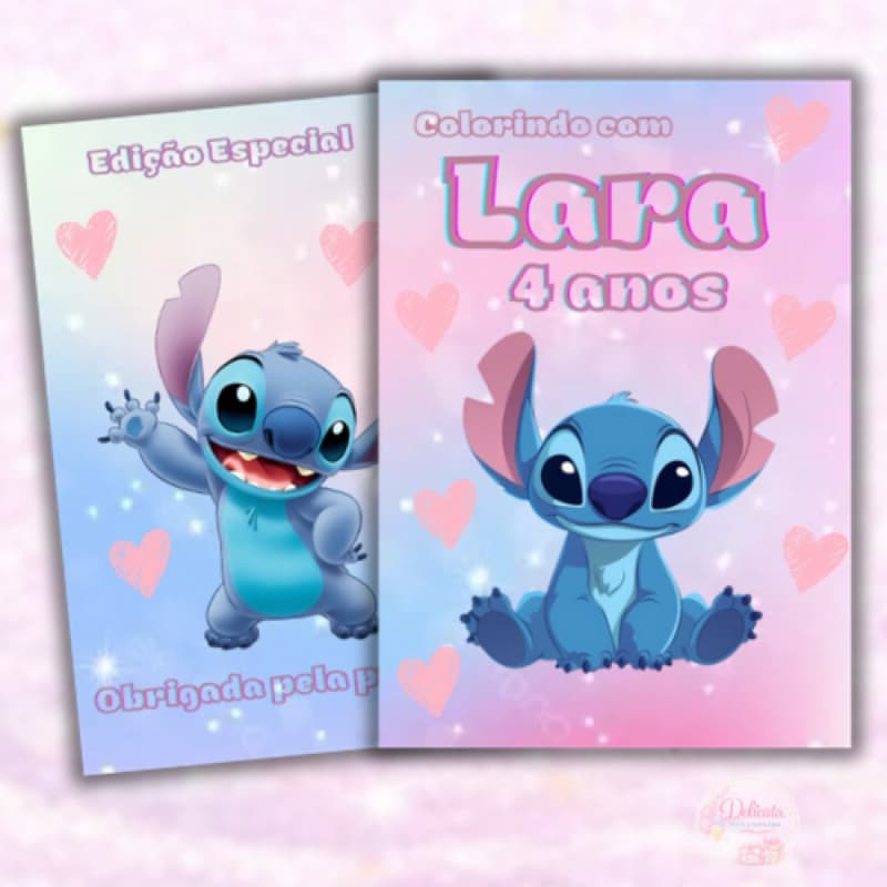20 Livrinhos de Colorir Stitch - Lembrancinha de Festa Infantil - Lembrança Criativa