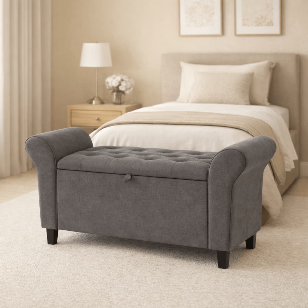 Recamier Baú Casal 90cm Recamier Estofado Pistão Baú para Quarto Solteiro Banco Aveludado