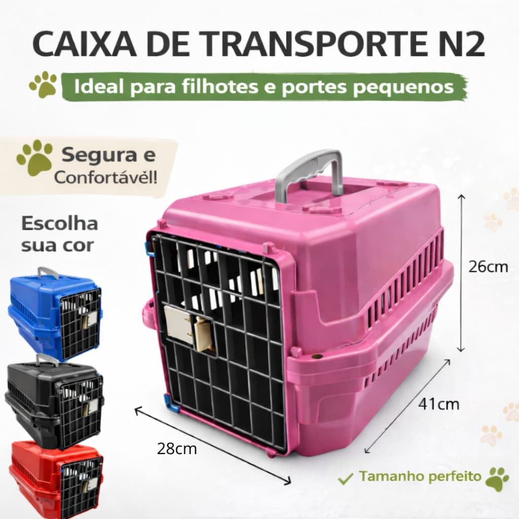 Caixa de Transporte N2 Pet Filhotes/Portes pequenos Cachorros Pequenos e Gatos
