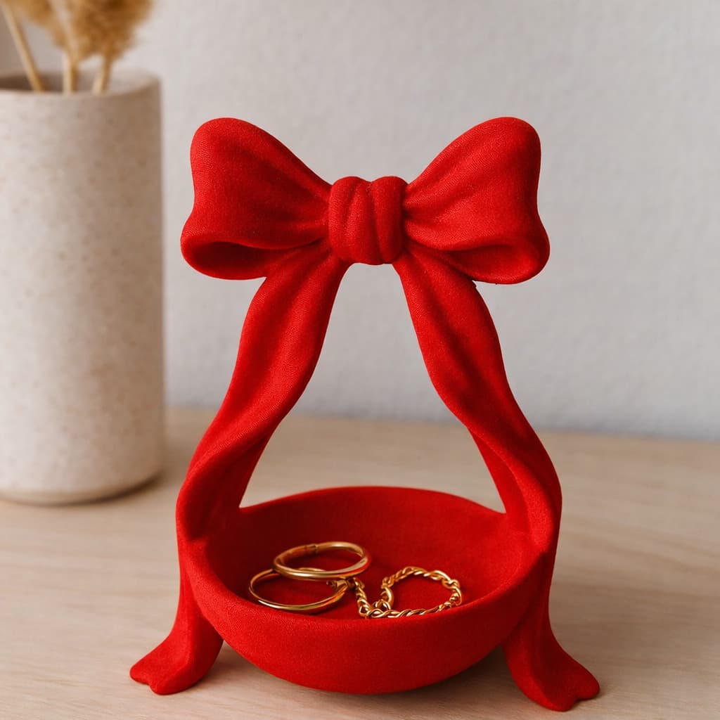 ❤️ Porta-Joias Decorativo Vermelho com Laço – Elegante e Charmoso ❤️