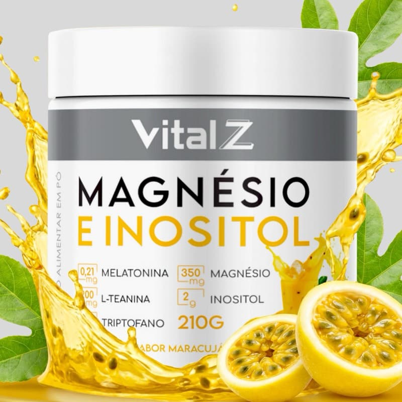 Magnésio + Inositol + Melatonina + Triptofano | Fórmula Noturna | Vital Z