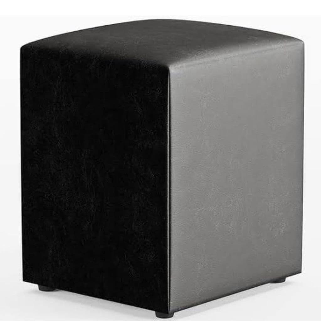 Puff Banquinho Resistente  Preto Courino Compacto Estetica Salão barbearia