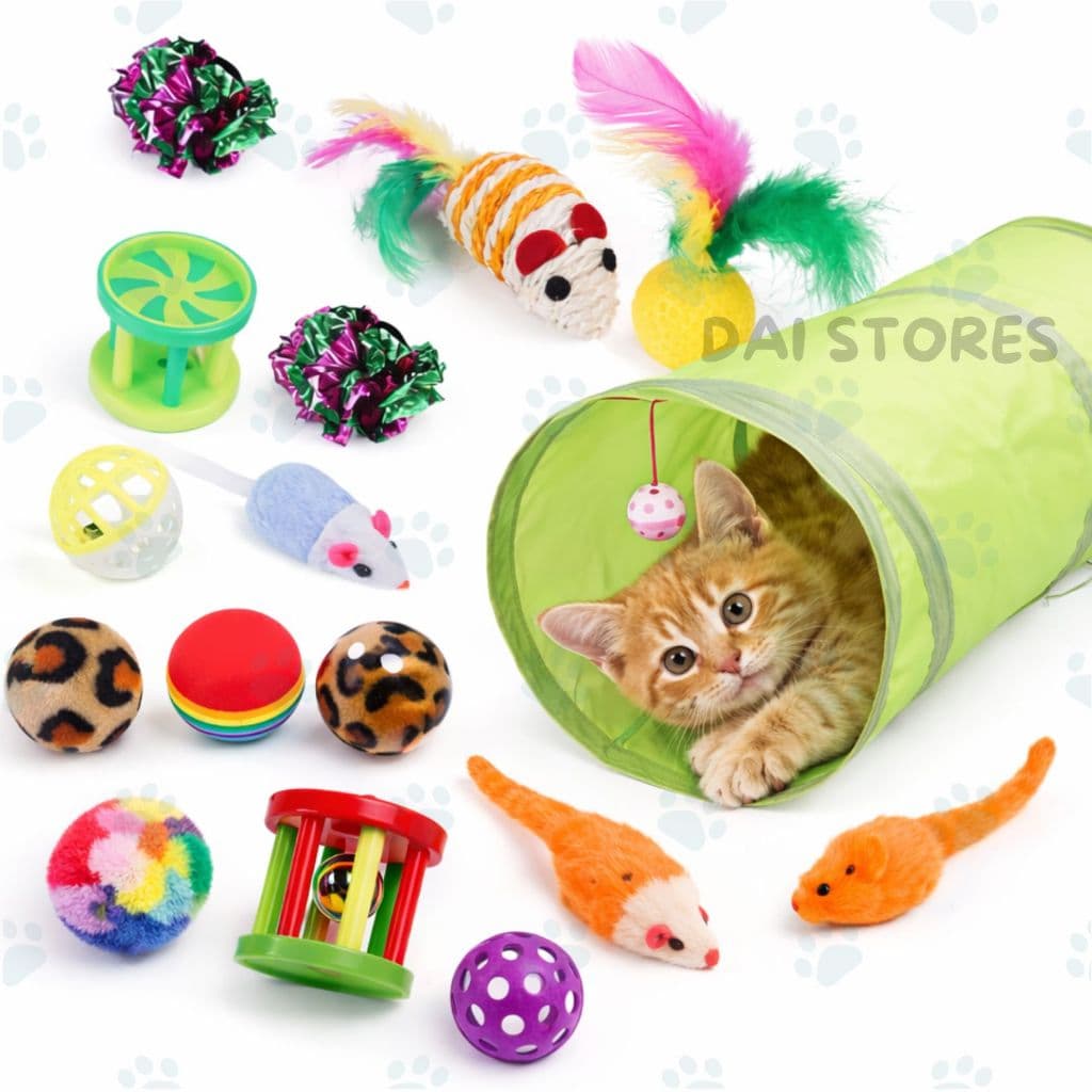 Kit Brinquedos Interativos e divertidos para Gatos adultos e filhotes com ou sem túnel