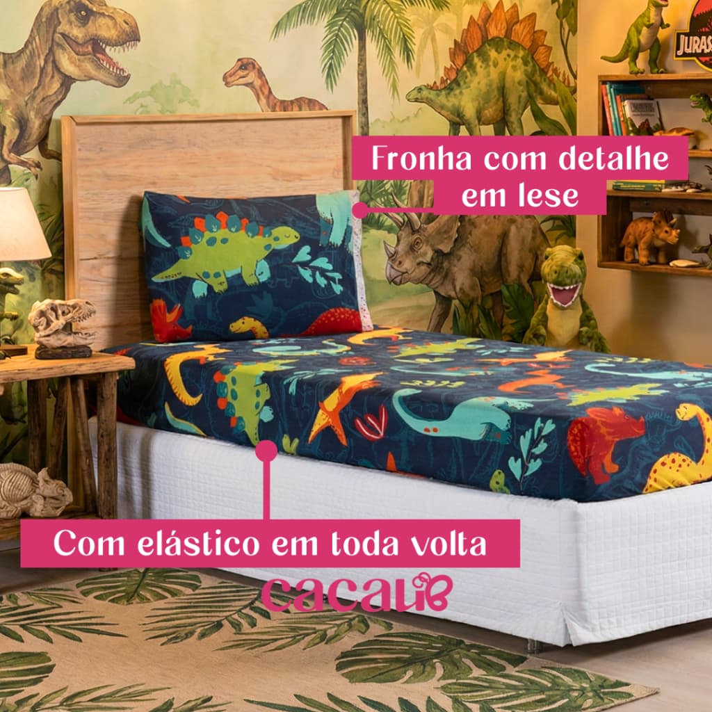 Jogo De Lençol Solteiro 02 Peças Infantil Estampas Variadas Criança