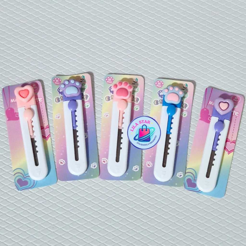 Mini Estilete Fofo Divertido Coração e Patinha