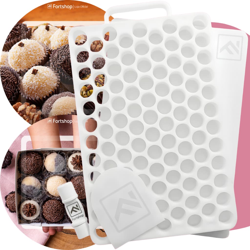 Placa Porcionadora Doce 10g 13g 15g 18g 104 Furos Dosadora Brigadeiro Beijinho Docinho Confeitaria