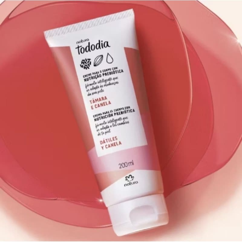Creme Hidratante Natura Tododia Tâmara e Canela 200 ml Original - Hidratação Profunda Perfumada