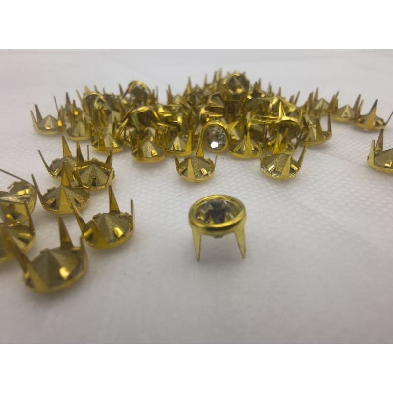 Rebite Strass com Garra Dourada – Pacote com 100 Unidades