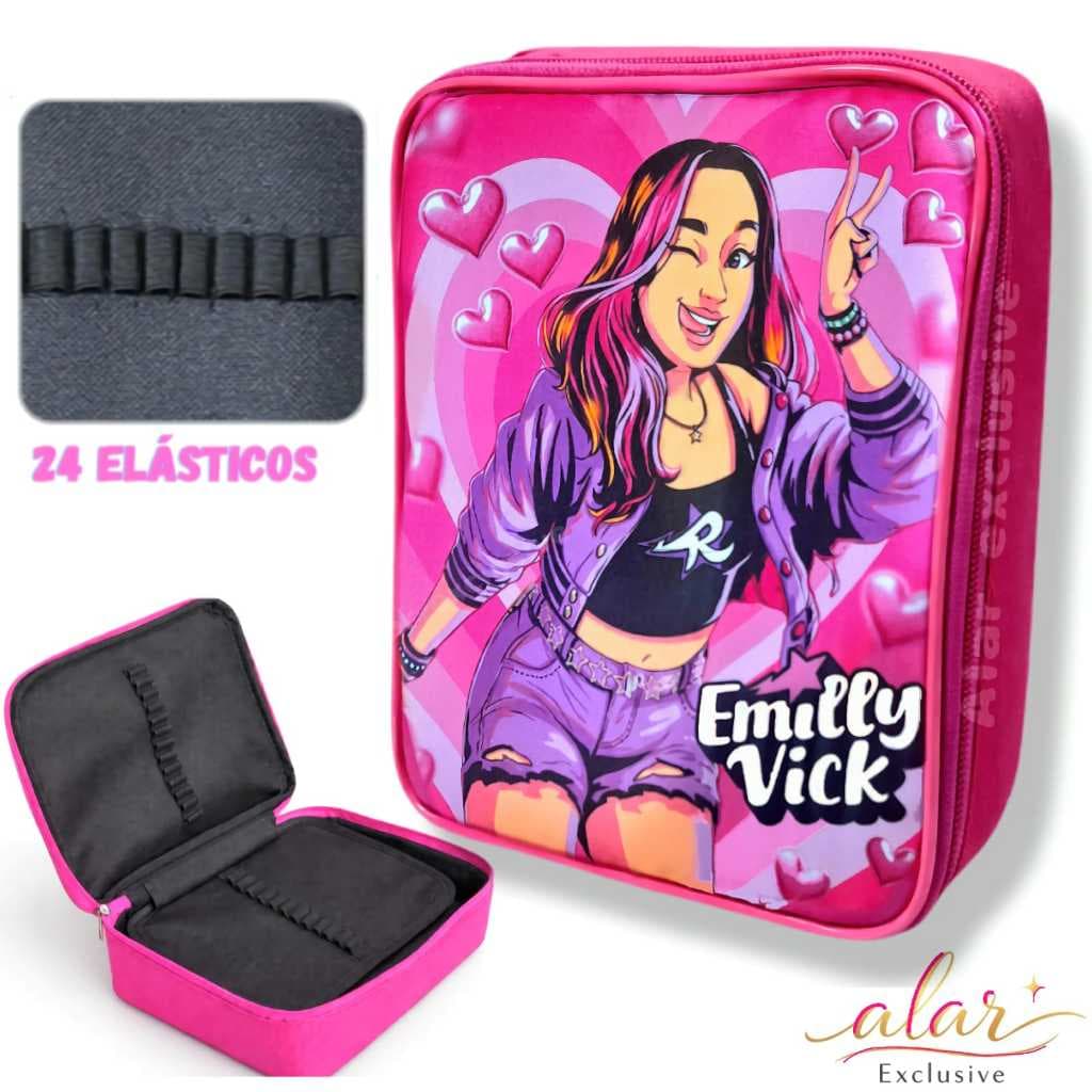 Estoj Escolar Infantil Box Emilly Vick Grande 24 Elásticos Organizor