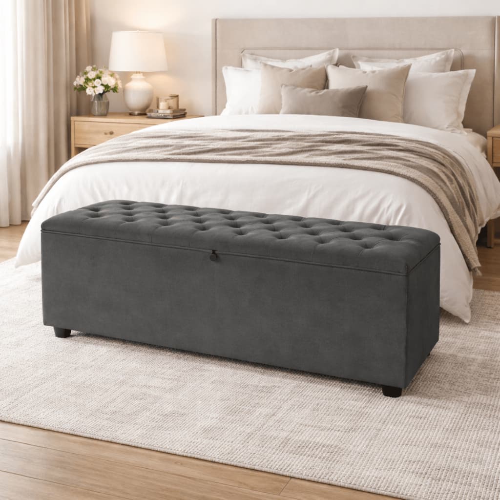 Recamier Bau Casal Sofia 120 cm Captonê para Quarto Sala Organizar Sapateiro