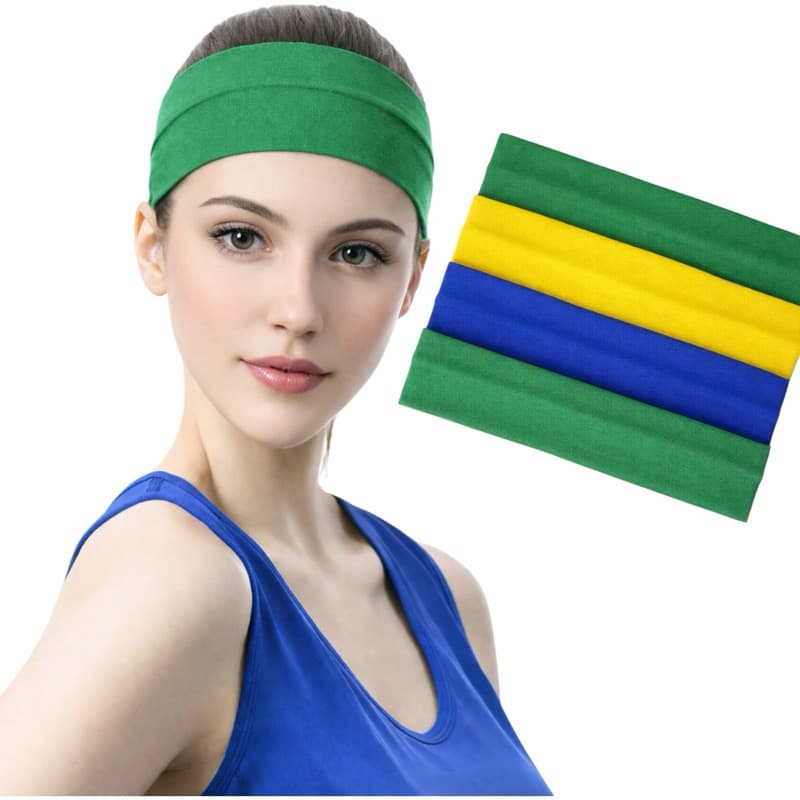 Copa do Brasil Kit Faixa de cabelo 3 Peças para esporte maquiagem e uso casual