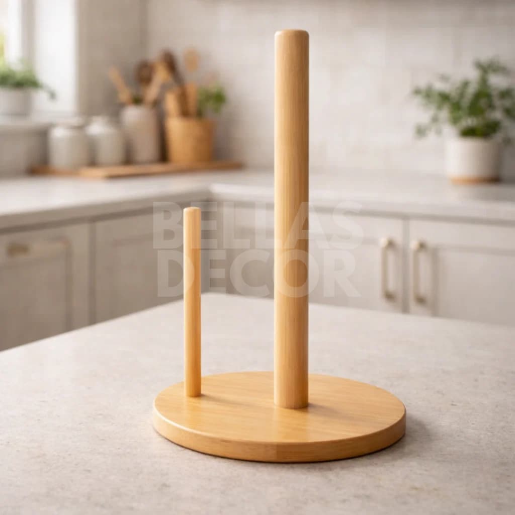 Porta Papel Toalha em Bambu Casita – Organizador de Cozinha Resistente, Sustentável e Decorativo